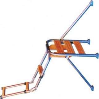 Plataforma de baño en acero inoxidable y madera 35x45 cm